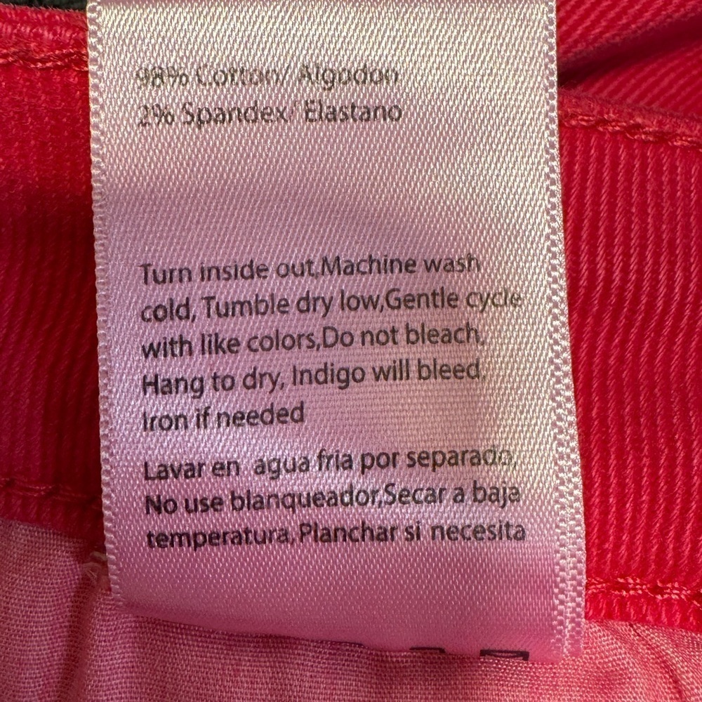 Risen Hot Pink Flare Cargo Jeans 1XL NWT Wide Leg Stretch - Picture 8 of 9